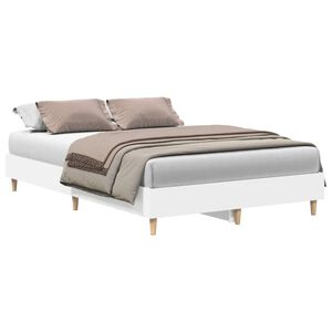 vidaXL Bed Frame No Mattress White 140x190 cm Engineered Wood