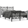 vidaXL Metal Bed Frame without Mattress with Footboard Black 120x190cm