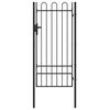 vidaXL Fence Gate with Lock Grey 103 x 250 cm Powder-Coated Steel