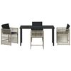 vidaXL Garden Dining Set 5 pcs Light Grey Poly Rattan