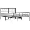 vidaXL Metal Bed Frame without Mattress with Footboard Black 150x200cm