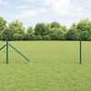 vidaXL Fence with Post Green 0.6 x 10 m Steel and PVC