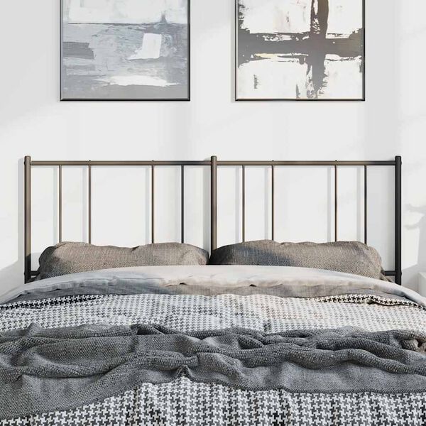 vidaXL Metal Replace Headboard Black 150 cm