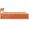 vidaXL Bed Frame without Mattress Wax Brown 150x200 cm King Size Solid Wood Pine