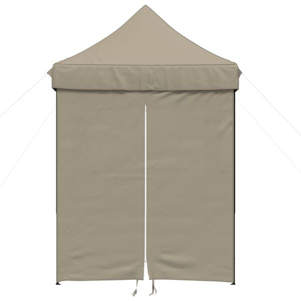 vidaXL Foldable Party Tent Pop-Up with 4 Sidewalls Taupe
