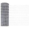 vidaXL Fence with Post Silver 0.8 x 25 m Steel