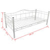vidaXL DayBed Frame without Mattress White Metal 90x200 cm