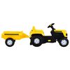 vidaXL Pedal Tractor for Kids with Trailer Yellow