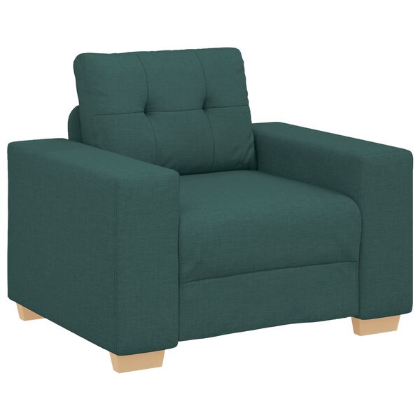vidaXL Sofa 3 pcs Dark Green Fabric