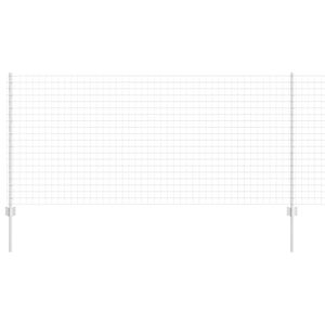 vidaXL Fence with Post Silver