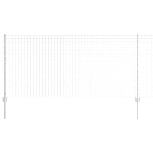vidaXL Fence with Post Silver 1 x 10 m Steel