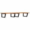 vidaXL Basin Shelf Wall Mounted Steel and Solid Wood Acacia