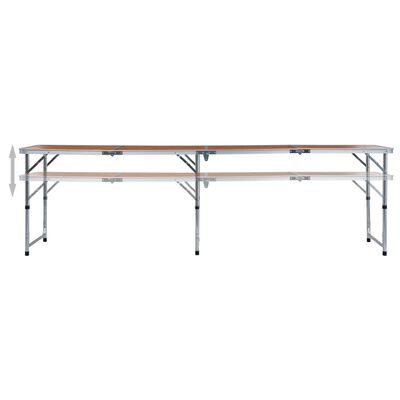 vidaXL Foldable Camping Table Aluminium 240x60 cm