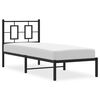 vidaXL Metal Bed Frame without Mattress with Headboard Black 80x200cm