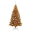 vidaXL Christmas Tree with 300 LEDs with Stand Gold 180 cm PET