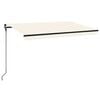 vidaXL Manual Retractable Awning with LED 450x300 cm Cream