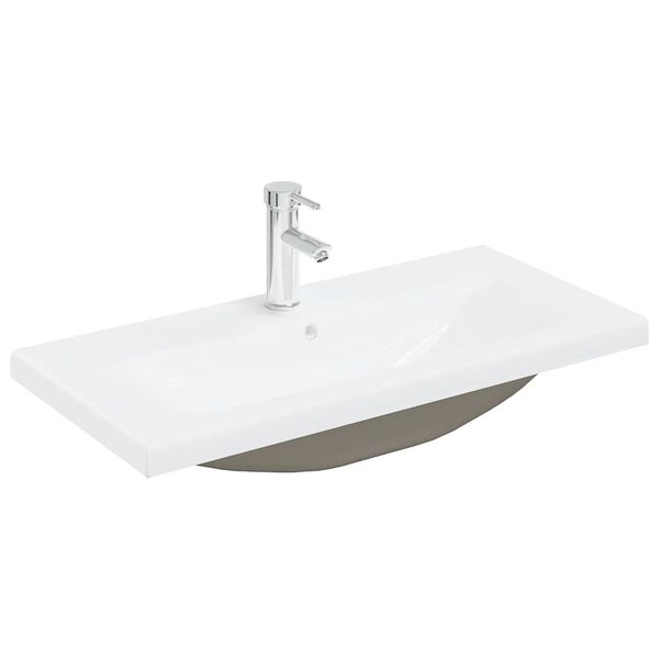 vidaXL Sink Cabinet with Built-in Basin and Faucet Old Wood