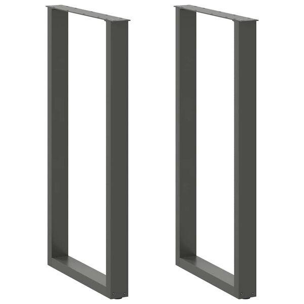 vidaXL Bar Table Legs U-Shaped 2 pcs Anthracite 60x(110-111) cm Steel