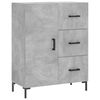 vidaXL Highboard Concrete Grey 69.5x34x180 cm Engineered Wood