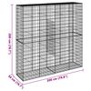 vidaXL Gabion Basket with Cover 200x50x200 cm Galvanised Iron