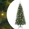vidaXL Artificial Christmas Tree with 300 LEDs Green 210 cm PE and PVC