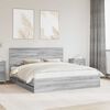 vidaXL Bed Frame with Drawer Grey Sonoma 180 x 200 cm Engineer Wood