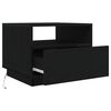 vidaXL Coffee Table with LED Lights Black Oak 50x49x40 cm