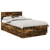 vidaXL Bed Frame Smoked Oak 120 x 200 cm Engineered Wood