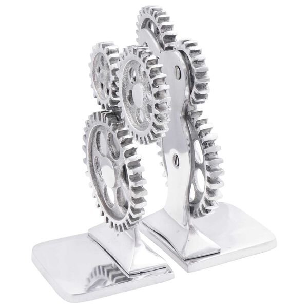 vidaXL Bookends 2 pcs Silver 10 x 10 x 22 cm Aluminium