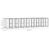 vidaXL Outdoor Dog Kennel Steel with Roof 19.36 m²