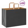 vidaXL Paper Bags 50 pcs with Handles Black 32x17x25 cm