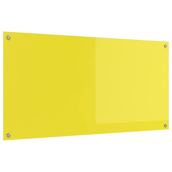 vidaXL Kitchen Backsplash Yellow 120 x 60 x 0.6 cm Tempered Glass