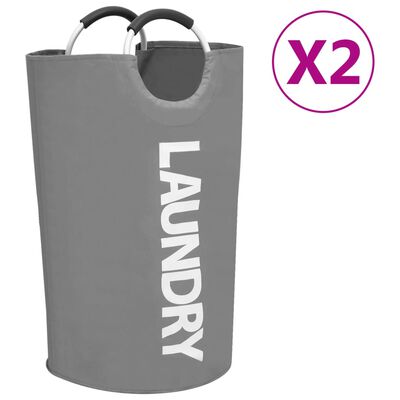 vidaXL Laundry Sorter 2 pcs Grey