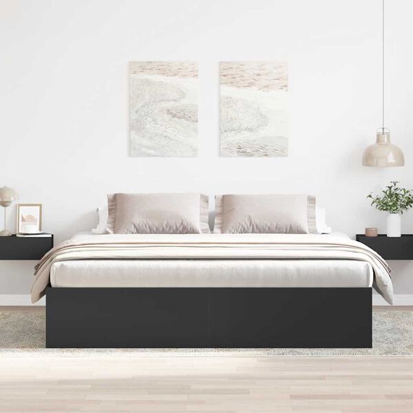 vidaXL Bed Frame without Mattress Black 200x200 cm