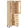 vidaXL Highboard Sonoma Oak 69.5x34x180 cm Engineered Wood