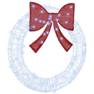 vidaXL Wreath 60 LEDs Cold white 76 x 76 x8.5 cm Acrylic