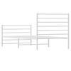 vidaXL Metal Bed Frame without Mattress with Footboard White 100x200cm