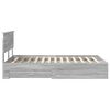vidaXL Bed Frame with Drawer Grey Sonoma 120 x 200 cm Engineered Wood