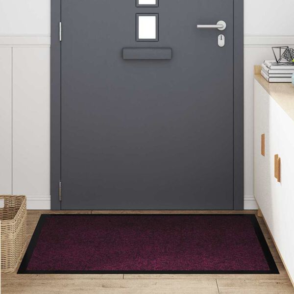 vidaXL Door Mat Bordeaux 120 x 80 x 1.2 cm Teddy Fabric