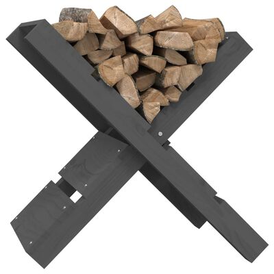 vidaXL Log Holder Grey 47x39.5x48 cm Solid Wood Pine