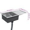 vidaXL Handmade Kitchen Sink Stainless Steel
