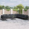 vidaXL Garden Sofa Set with Cushion 11 pcs Black Aluminium