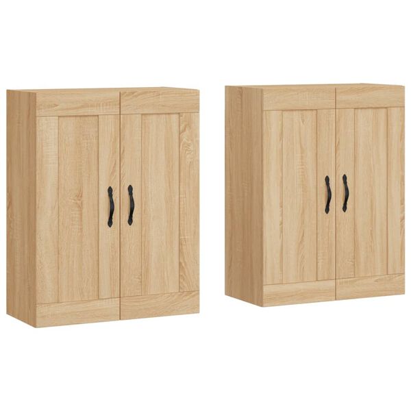 vidaXL Wall Mounted Cabinets 2 pcs Sonoma Oak Engineered Wood