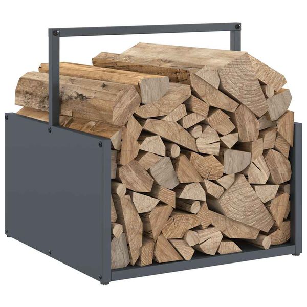 vidaXL Firewood Rack Anthracite 40x40x40 cm Cold-rolled steel