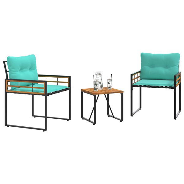 vidaXL Outdoor Furniture Set with Cushion 3 pcs Turquoise