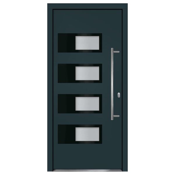 vidaXL Front Door Anthracite 100x210 cm Aluminium and PVC