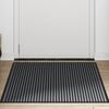 vidaXL Doormat Stripe Black and Grey 90x120 cm