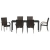 vidaXL Garden Dining Set 7 pcs Brown Powder-Coated Steel