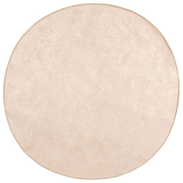 vidaXL Rug Print Cream &Oslash; 120 cm Polyester and PVC