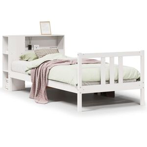 vidaXL Bookcase Bed without Mattress White 90x200cm Solid Wood Pine